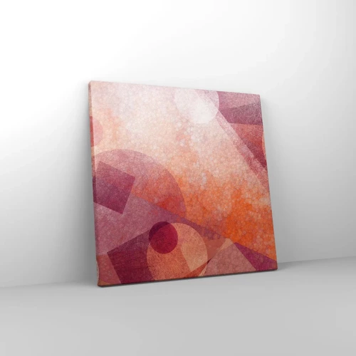 Canvas picture - Geometrical Transformation in Pink - 30x30 cm