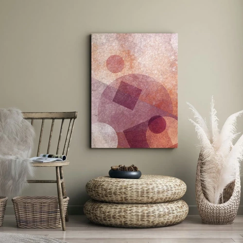 Canvas picture - Geometrical Transformation in Pink - 45x80 cm