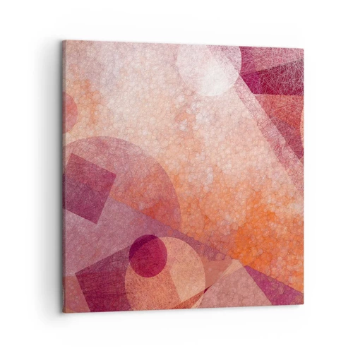 Canvas picture - Geometrical Transformation in Pink - 50x50 cm