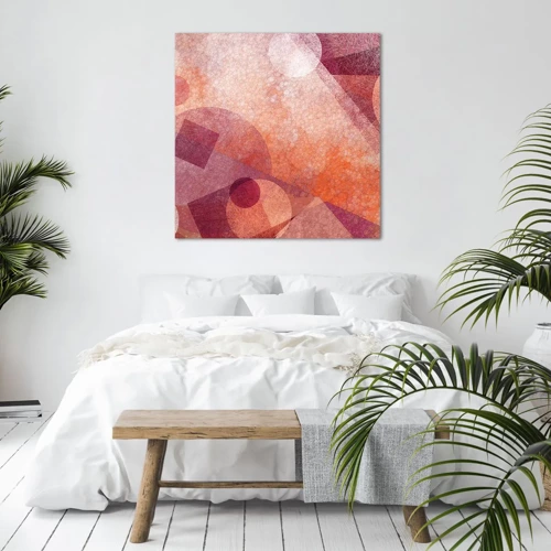 Canvas picture - Geometrical Transformation in Pink - 50x50 cm