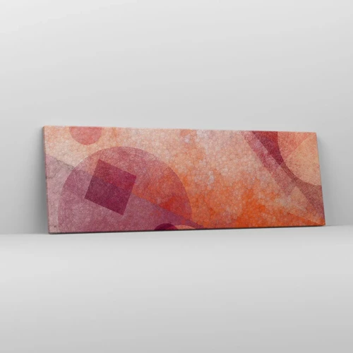 Canvas picture - Geometrical Transformation in Pink - 90x30 cm