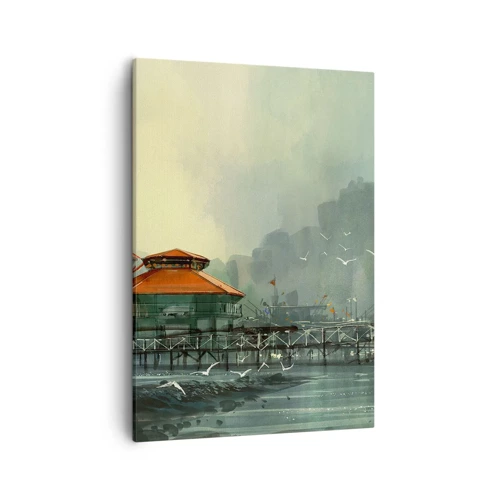 Canvas picture - Gloomy Day at the Port - 50x70 cm