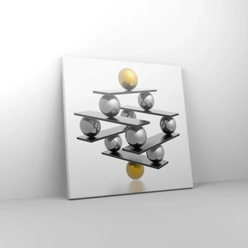 Canvas picture - Gold-Silver Balance - 30x30 cm