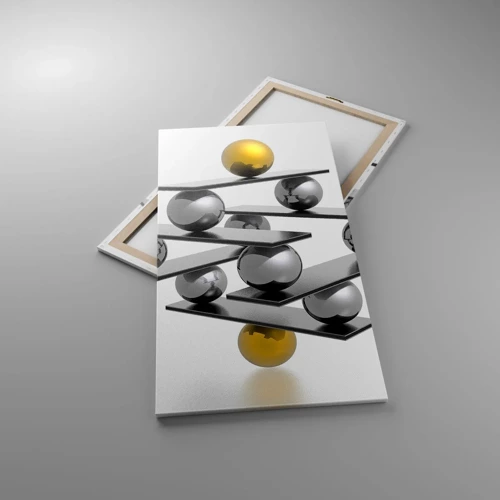 Canvas picture - Gold-Silver Balance - 65x120 cm