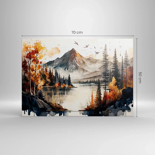 Canvas picture - Golden Autumn in the Mountains - 70x50 cm