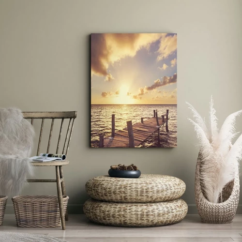 Canvas picture - Golden Land of Tranquility - 45x80 cm