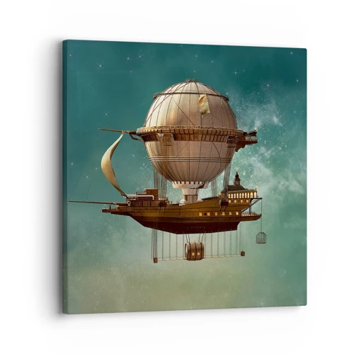 Canvas picture - Greetings from Jules Verne - 30x30 cm