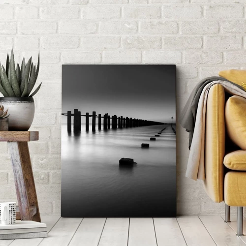 Canvas picture - Grey Distance in a Fog - 45x80 cm