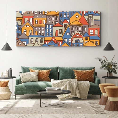 Canvas picture - House after House - 90x30 cm