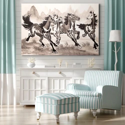 Canvas picture - In Happy Galloping - 70x50 cm