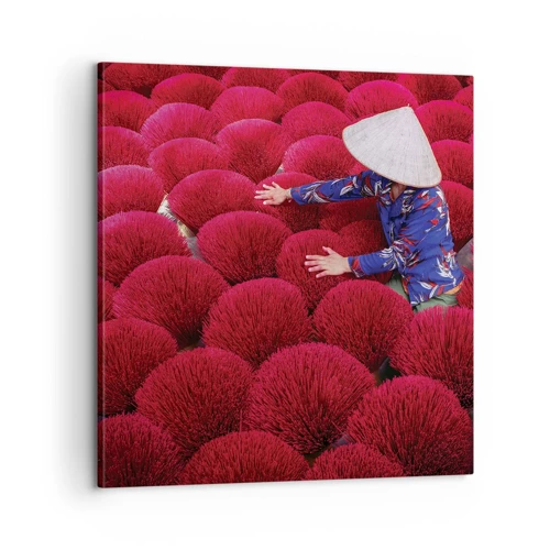 Canvas picture - In the Rice Field  - 60x60 cm
