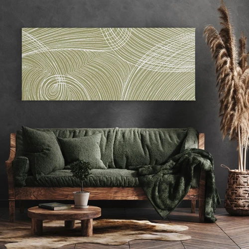 Canvas picture - Intricate Abstract in White - 100x40 cm