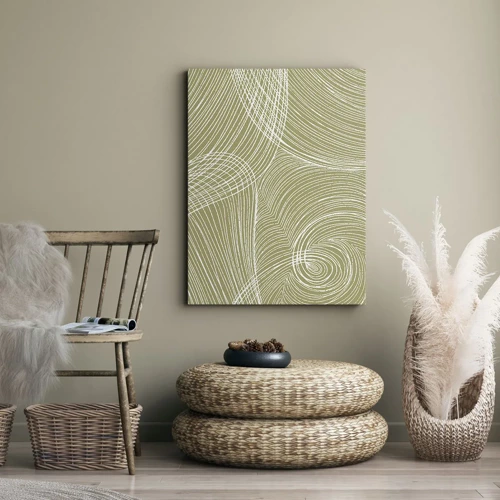 Canvas picture - Intricate Abstract in White - 45x80 cm