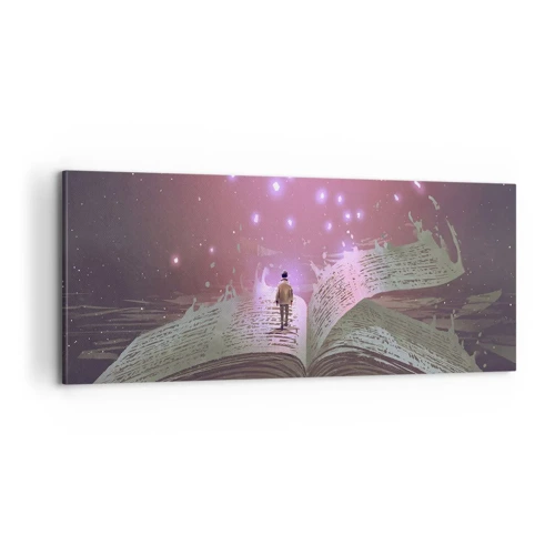 Canvas picture - Invitation to Another World -Read It! - 100x40 cm