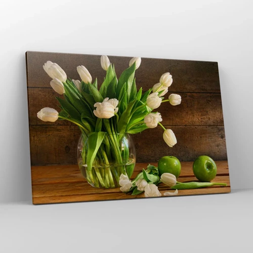 Canvas picture - Juicy and Fresh in Green and White - 120x80 cm