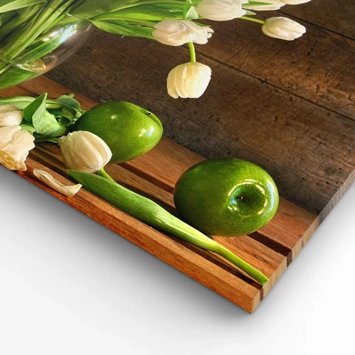 Canvas picture - Juicy and Fresh in Green and White - 120x80 cm