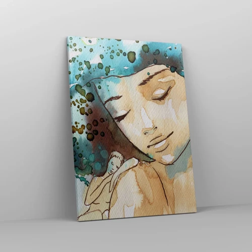 Canvas picture - Lady in Blue - 50x70 cm