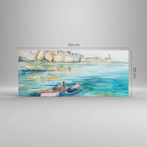 Canvas picture - Landscape in Azure - 120x50 cm