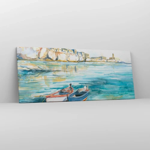 Canvas picture - Landscape in Azure - 120x50 cm