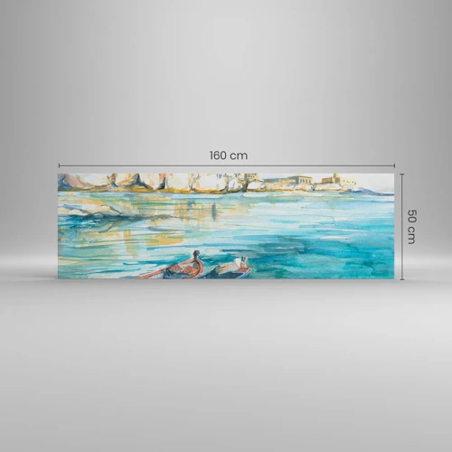 Canvas picture - Landscape in Azure - 160x50 cm