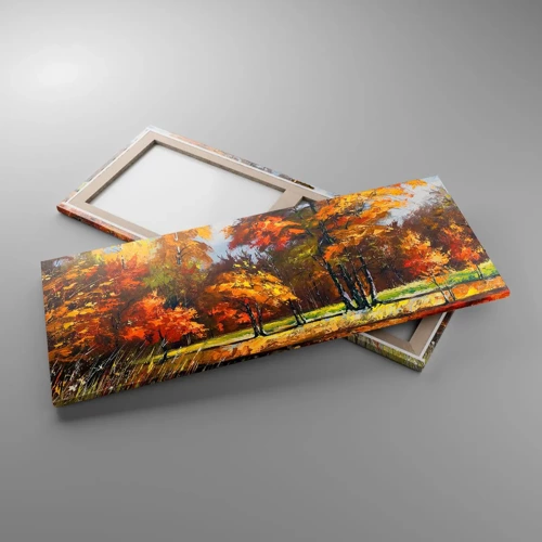 Canvas picture - Landscape in Gold and Brown - 100x40 cm
