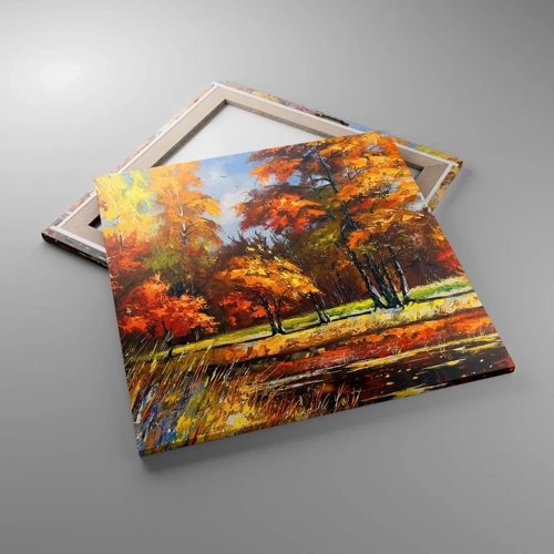 Canvas picture - Landscape in Gold and Brown - 60x60 cm