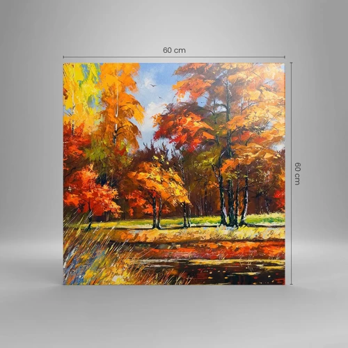 Canvas picture - Landscape in Gold and Brown - 60x60 cm