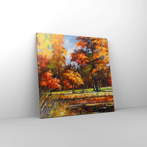 Canvas picture - Landscape in Gold and Brown - 60x60 cm