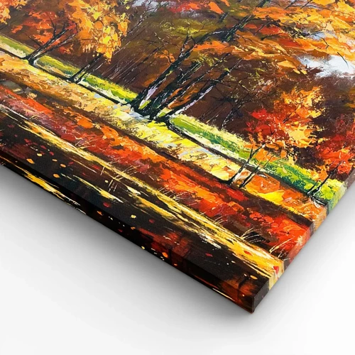 Canvas picture - Landscape in Gold and Brown - 60x60 cm