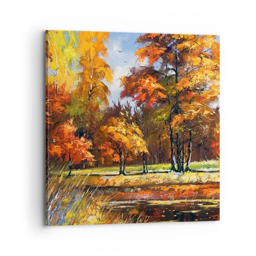 Canvas picture - Landscape in Gold and Brown - 70x70 cm