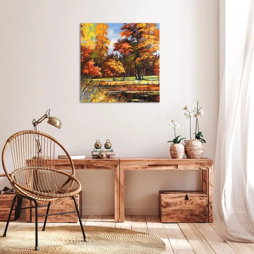 Canvas picture - Landscape in Gold and Brown - 70x70 cm