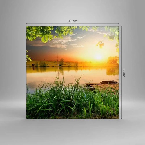 Canvas picture - Landscape in a Green Frame - 30x30 cm