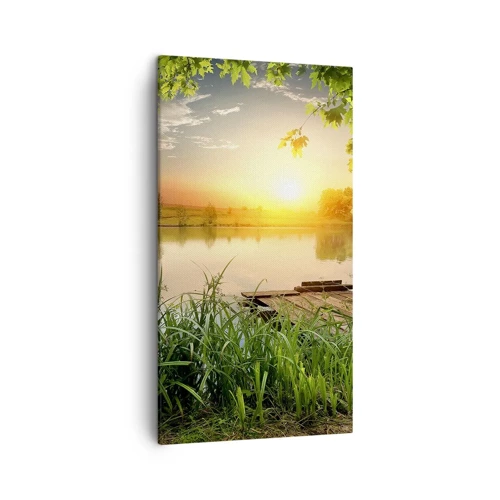 Canvas picture - Landscape in a Green Frame - 45x80 cm