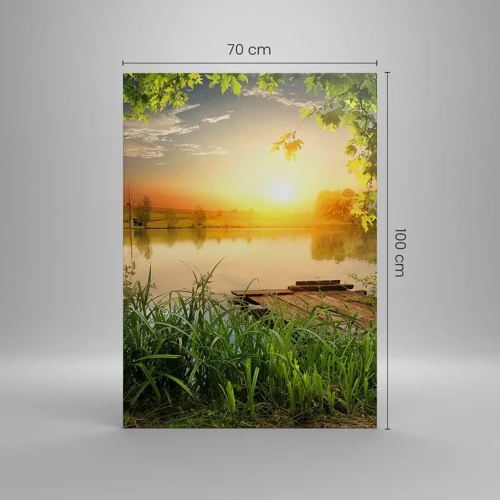 Canvas picture - Landscape in a Green Frame - 70x100 cm