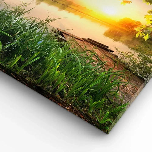 Canvas picture - Landscape in a Green Frame - 70x100 cm