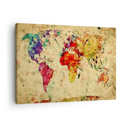 Canvas picture - Life as a Colourful World Map - 70x50 cm