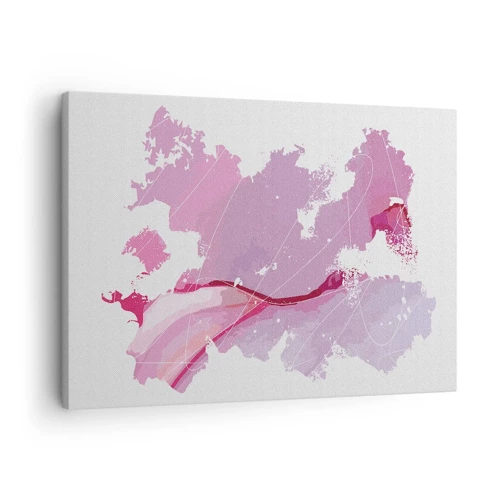 Canvas picture - Map of a Pink World - 70x50 cm
