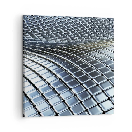 Canvas picture - Metallic Silver Wave - 50x50 cm