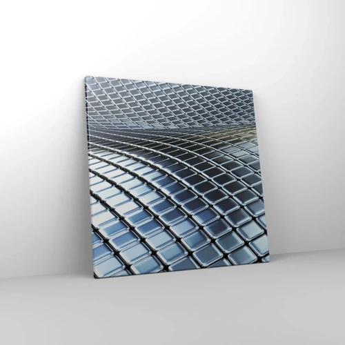 Canvas picture - Metallic Silver Wave - 50x50 cm