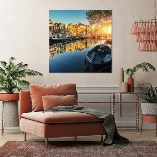Canvas picture - Morning in Amsterdam - 70x70 cm