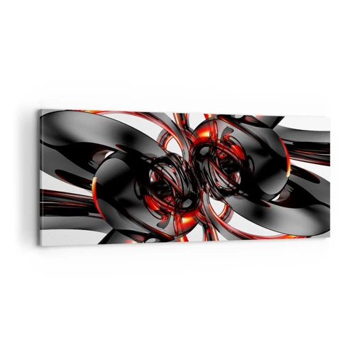 Canvas picture - Movement in Graphite and Red - 100x40 cm