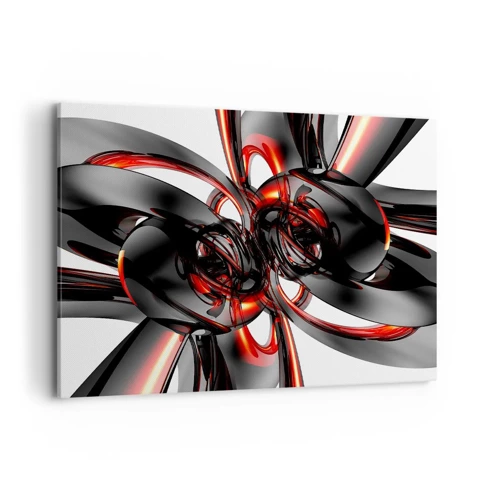 Canvas picture - Movement in Graphite and Red - 100x70 cm