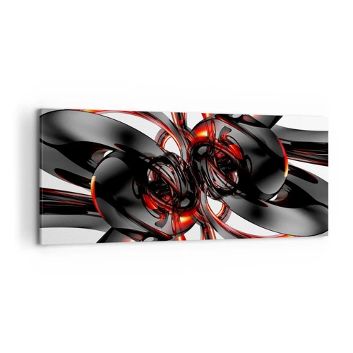 Canvas picture - Movement in Graphite and Red - 120x50 cm