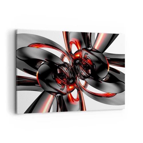 Canvas picture - Movement in Graphite and Red - 120x80 cm