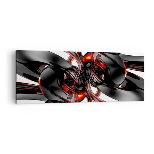 Canvas picture - Movement in Graphite and Red - 140x50 cm