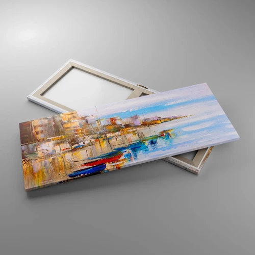 Canvas picture - Multicolour Town Marina - 100x40 cm