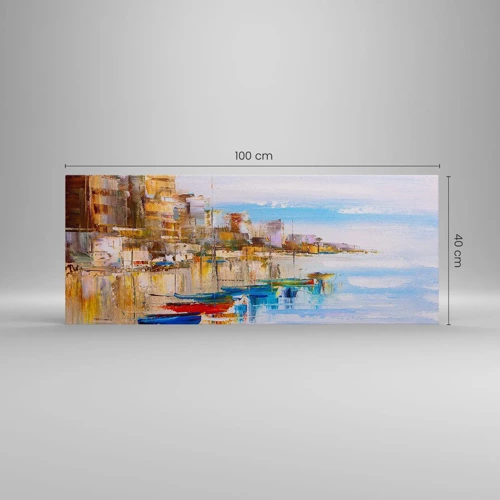 Canvas picture - Multicolour Town Marina - 100x40 cm