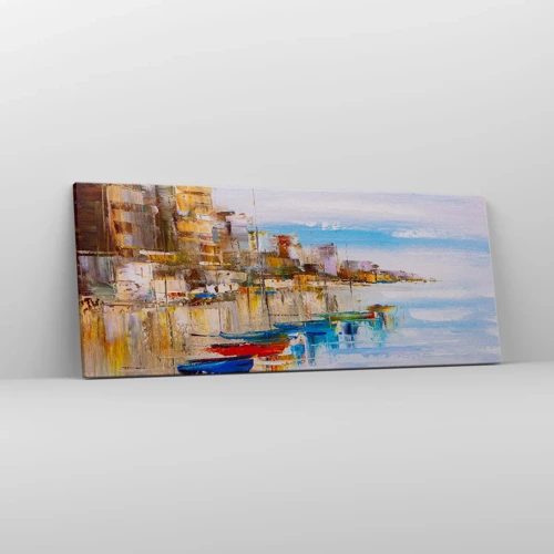 Canvas picture - Multicolour Town Marina - 100x40 cm