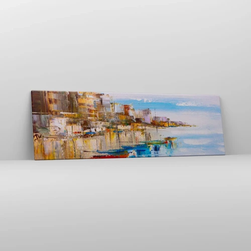 Canvas picture - Multicolour Town Marina - 160x50 cm