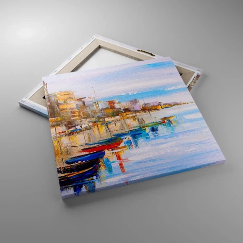 Canvas picture - Multicolour Town Marina - 50x50 cm